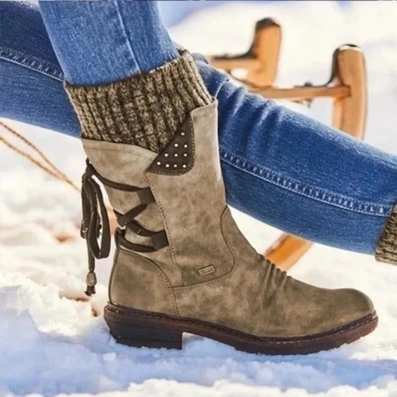 Stiefelette Damen Winter Komfort | Rutschfest Warm Gefüttert