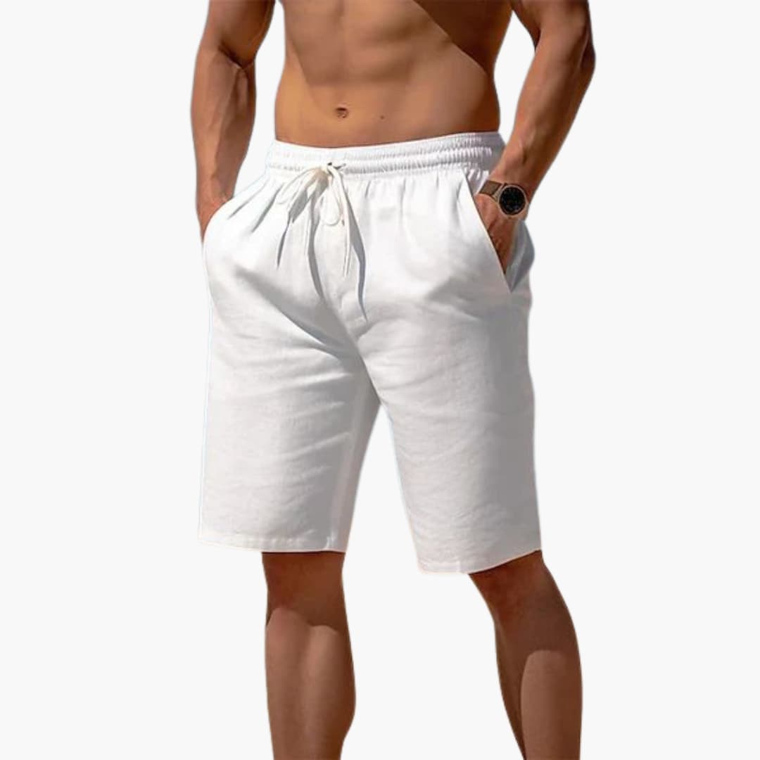 Herren Leinen Shorts mit Kordelzug für den Sommer