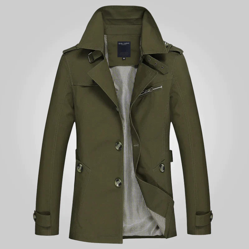 Eleganter Trenchcoat mit Manschettenärmeln für Männer