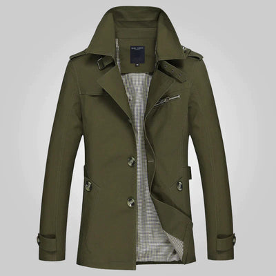 Eleganter Trenchcoat mit Manschettenärmeln für Männer