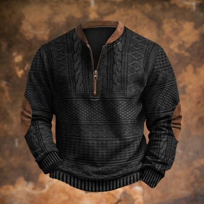 Vintage Strickpulli mit Reißverschluss für Herren