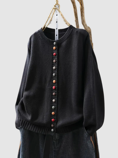 Grace | Gestrickter Knopf-Cardigan