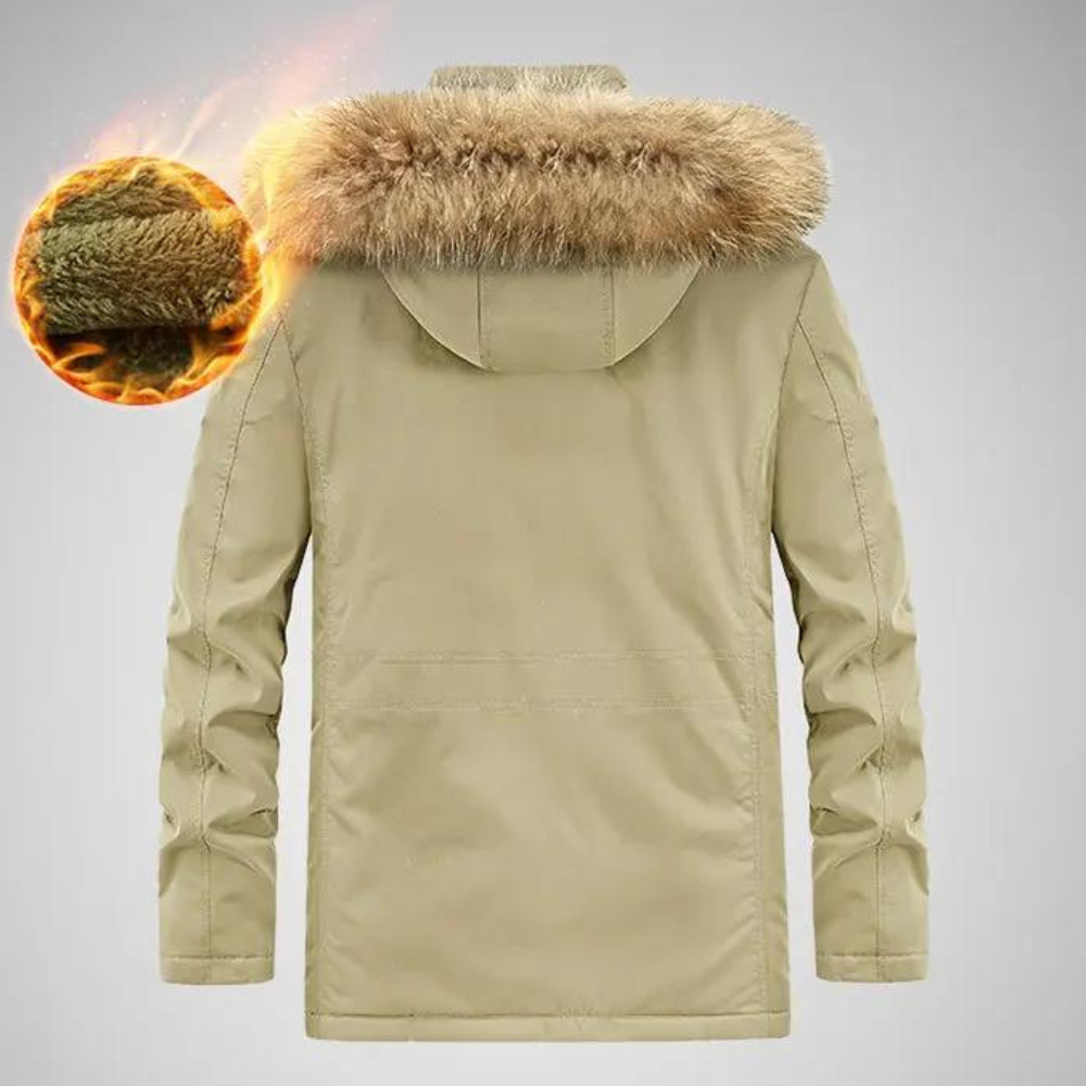 Winterjacke mit Fellkapuze für Männer