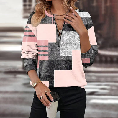 Klassischer Farbblock-Pullover für Damen