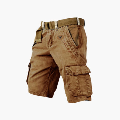 Sommer Cargo Shorts für Herren - Leichte Kurze Wanderhose mit Gürtel für Outdoor