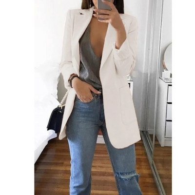Langer Blazer für Frauen in khaki Farbe MODA