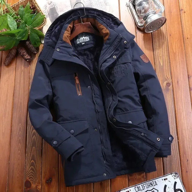 Wasserdichte Jacke mit Plüschpelz-Futter für Herren