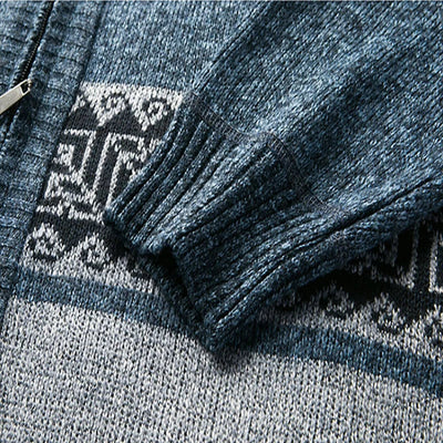 Griechisches Muster Strickjacke mit Reißverschluss für Herren