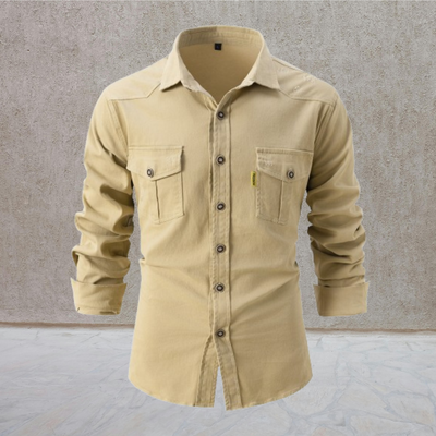 Lothar | Hemd mit Stehkragen aus Baumwolle, elegant und casual