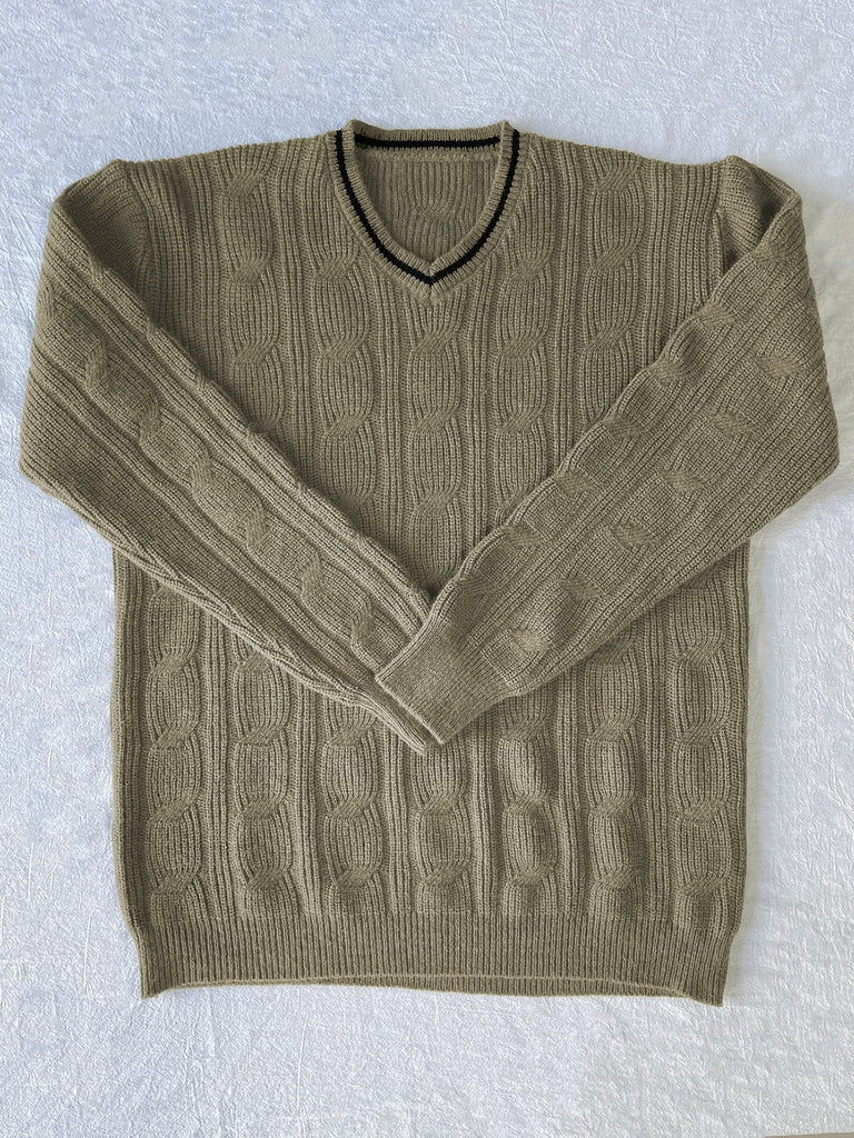 Vintage V-Ausschnitt Strickpullover für Herren