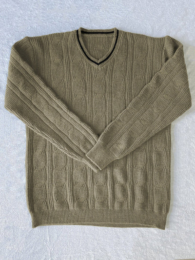 Vintage V-Ausschnitt Strickpullover für Herren