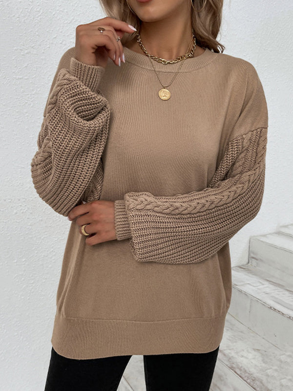 Lockerer Langärmeliger Strickpullover für Damen