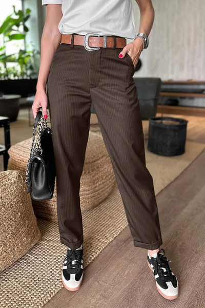 Anzughose mit Bundfalte | Feine Nadelstreifen | Eleganter Schnitt