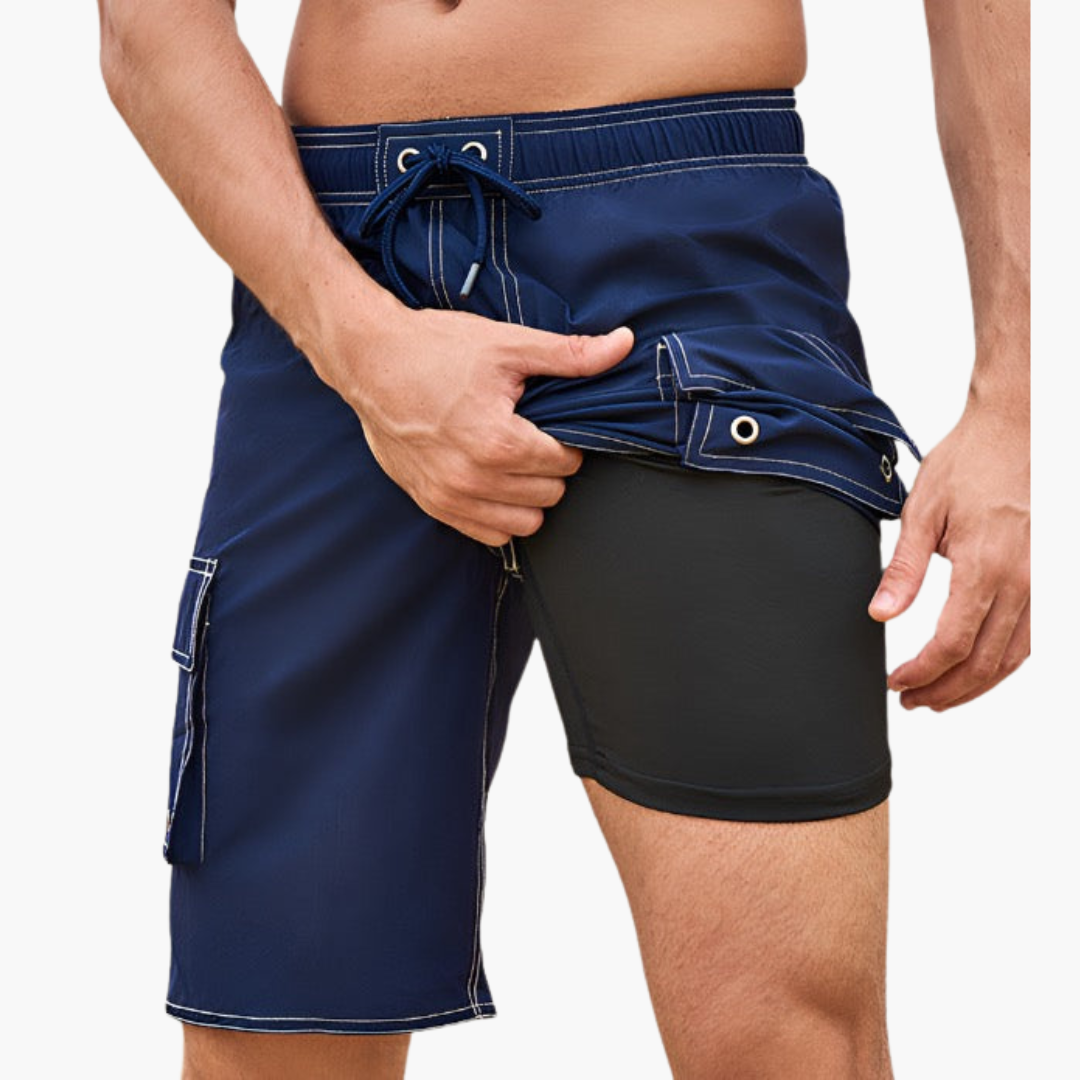 Sommer-Shorts - Herren 2-in-1 Stretchshorts mit Innenslip
