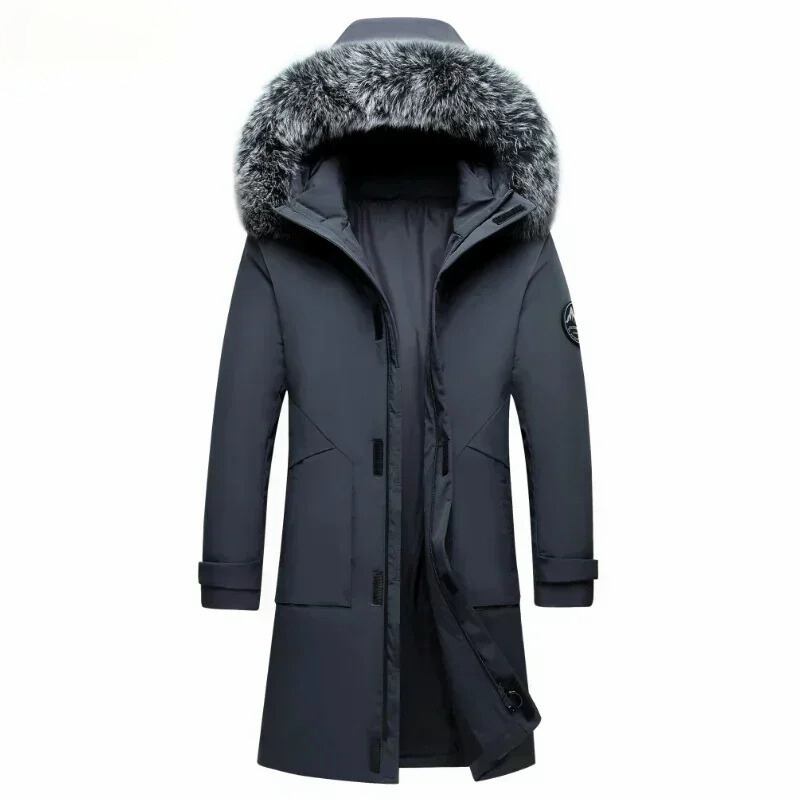 Winterparka mit Abnehmbarem Pelzkragen für Herren