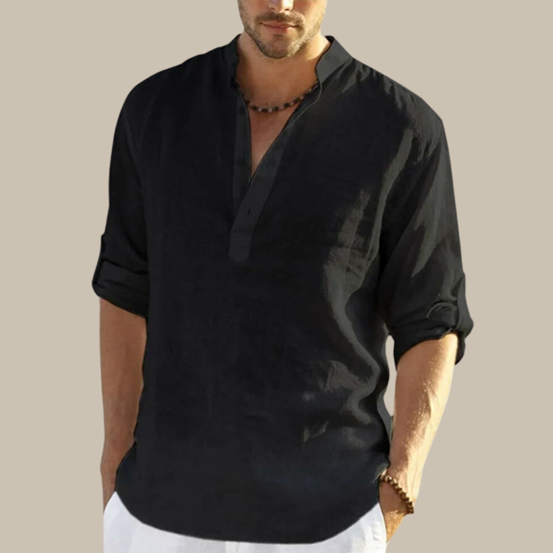 Hemd für Herren - Luftiges Sommerhemd in Leinen-Optik für heiße Tage