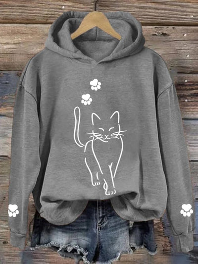Locker Geschnittener Katzenpullover für Damen