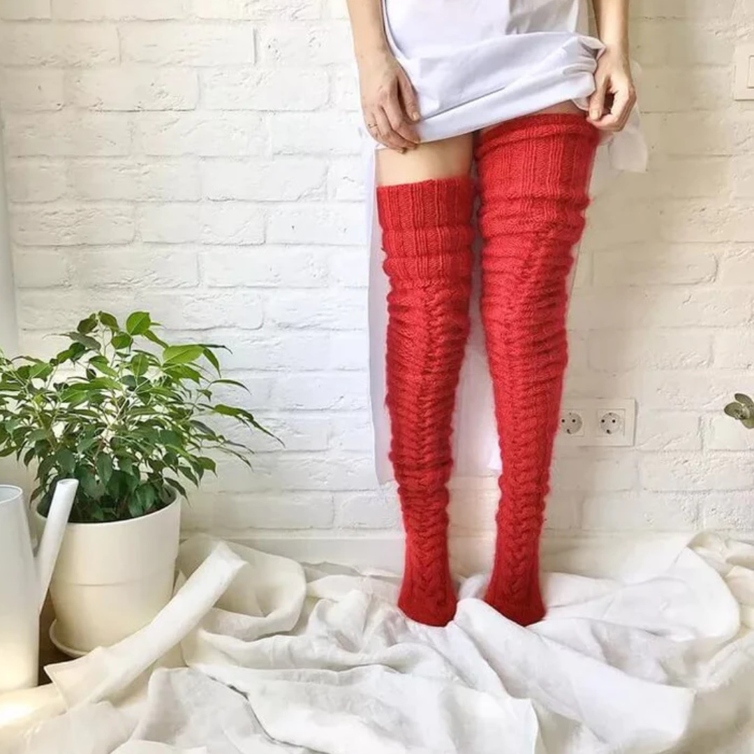 Gestrickte Kniestrümpfe für Damen