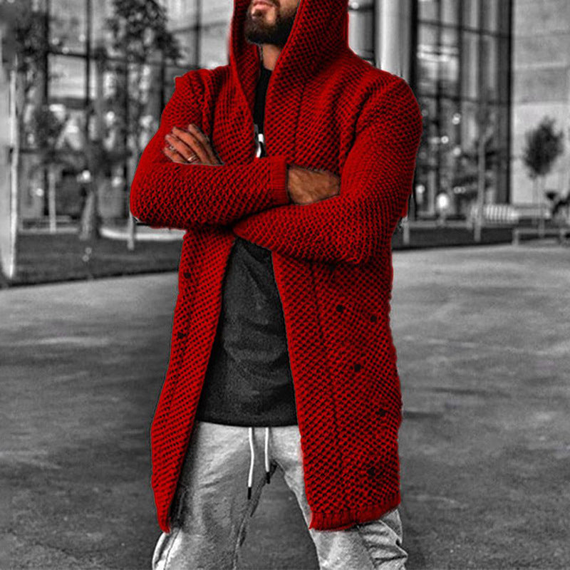 Lässige Strickjacke mit Kapuze für Männer