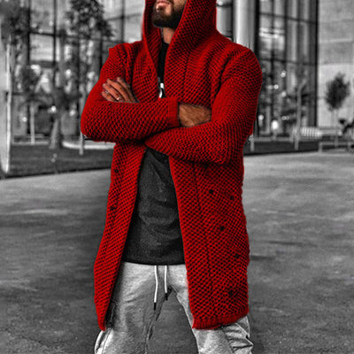 Lässige Strickjacke mit Kapuze für Männer