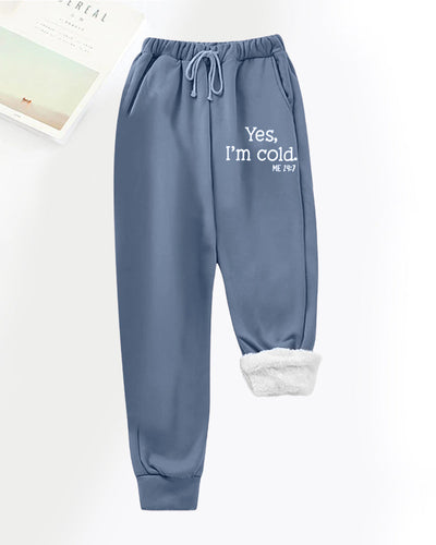 Rosa Jogginghose mit Fellbündchen für Damen