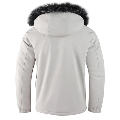 Wasserdichte Kunstfell-Kapuzen-Winterjacke für Herren