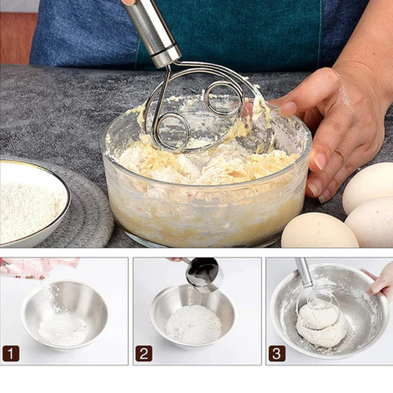 BakeCraft – Professionelles dänisches Teigschneebesen für müheloses Verrühren