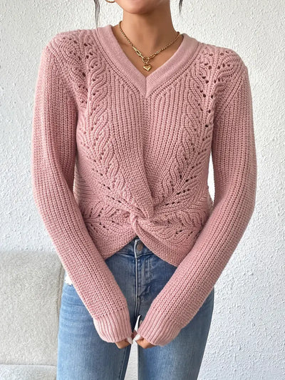 V-AUSSCHNITT VERDREHTER PULLOVER | MODERNER, ELEGANTER STIL