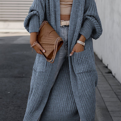 Lange Winter-Strickjacke für Frauen