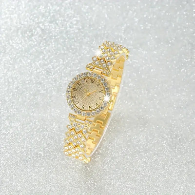 Elegant Gold Watch & Bracelet Set | Luxe Radiance Collection