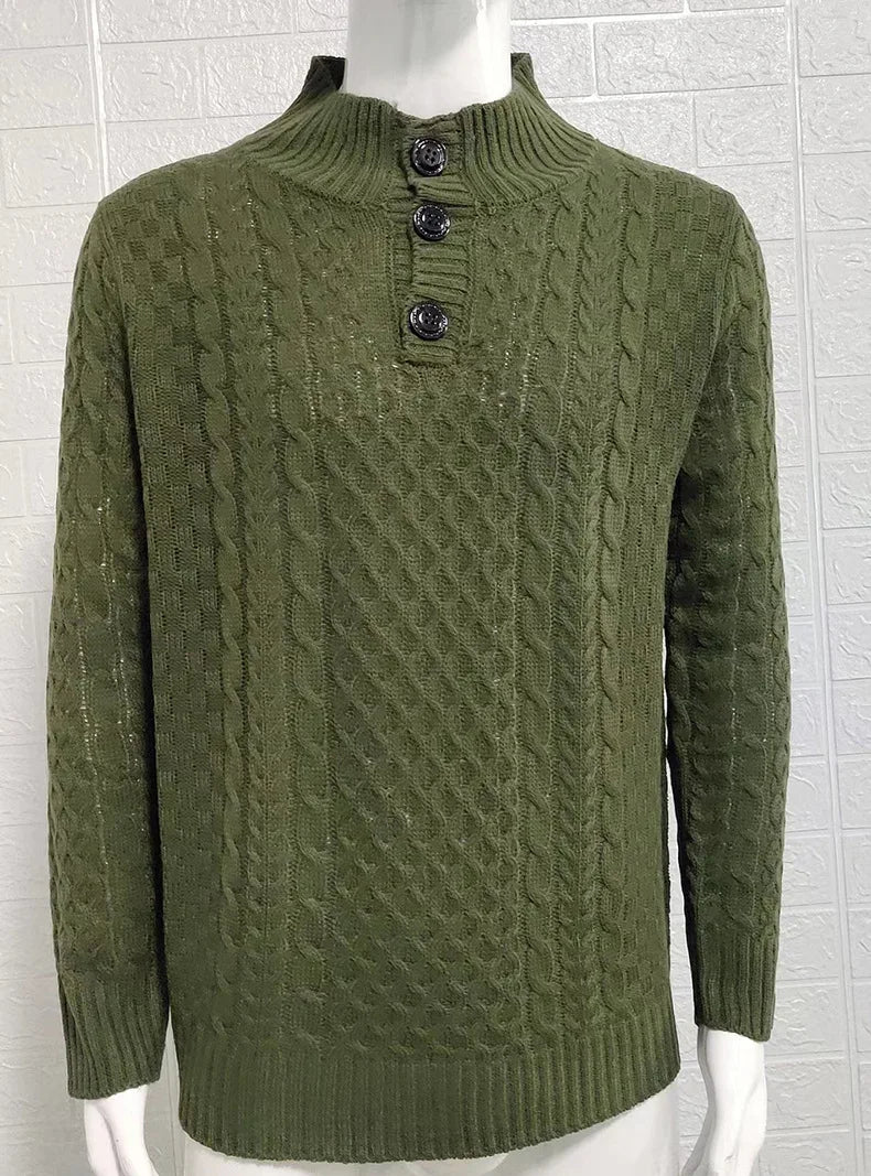 Rollkragenpullover mit Zopfmuster für Herren