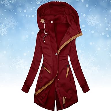 Stylische Lange Kapuzenjacke für Frauen