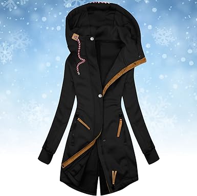 Stylische Lange Kapuzenjacke für Frauen