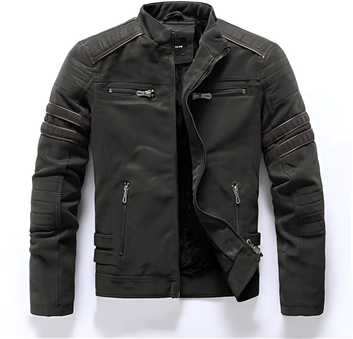 Gesteppte Panel-Bikerjacke für Männer