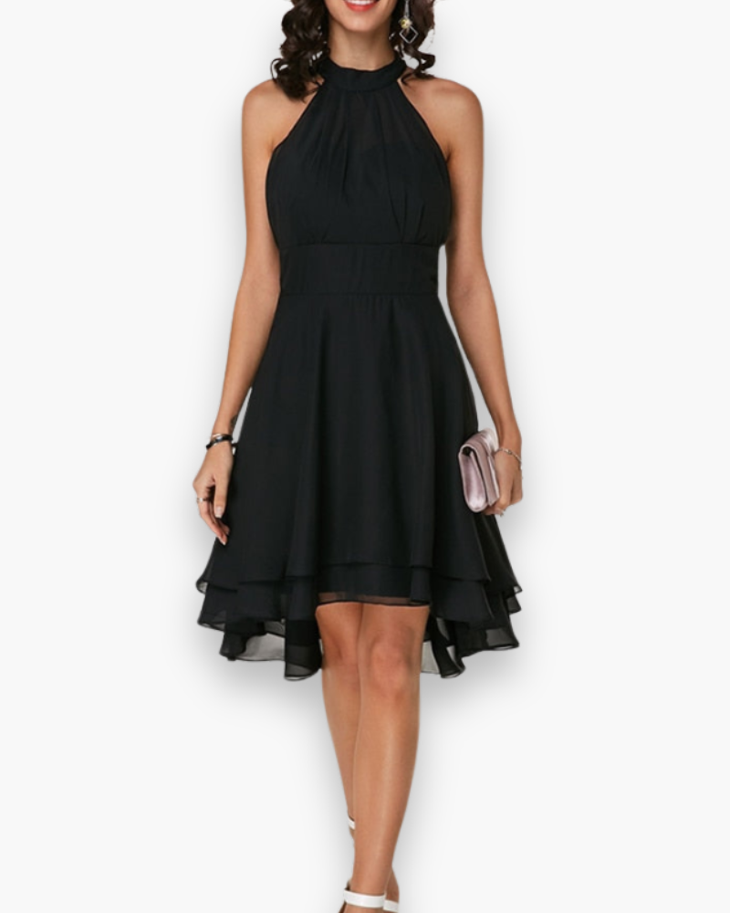 Damen Elegantes Rüschendes Kleid | Midi Festliches Kleid