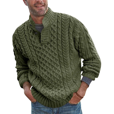 Rollkragenpullover mit Zopfmuster für Herren