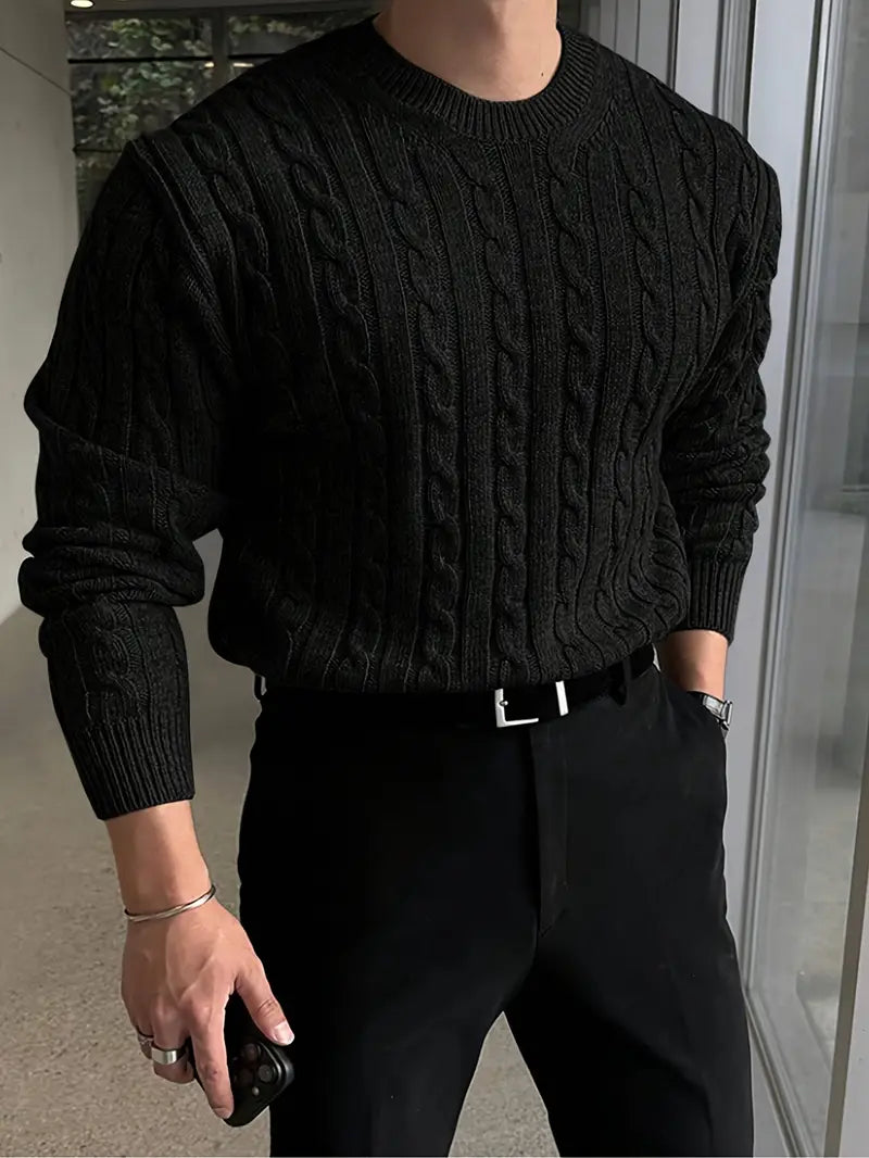 Mergim – Lässiger Strickpullover Mit Langen Ärmeln