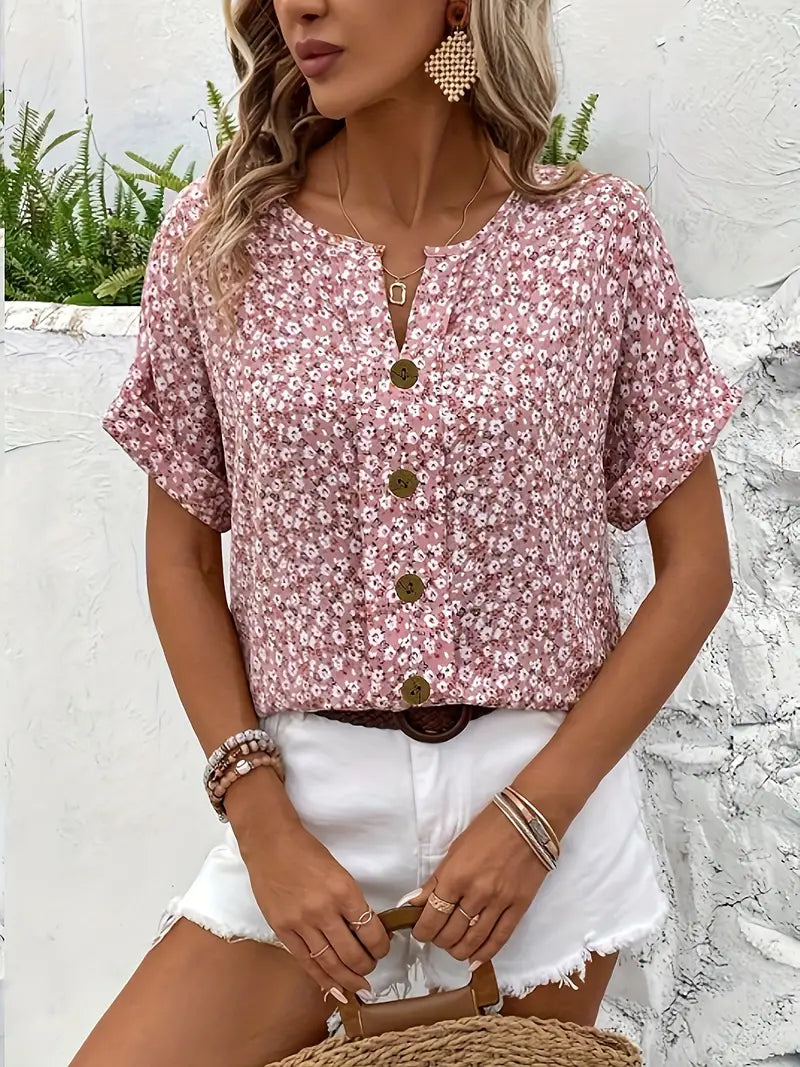 Antiope® | Geblümte Bluse mit Knopfverschluss