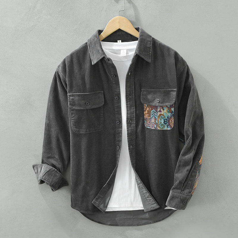 Stilvolles Herren Vintage Langarmhemd aus Baumwolle
