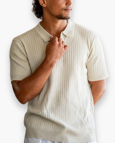 Herren Elegantes Geripptes Poloshirt | Klassisch