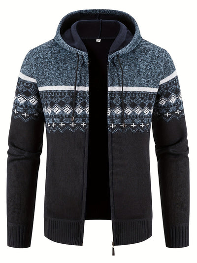 Strick-Hoodie mit Rautenmuster für Herren