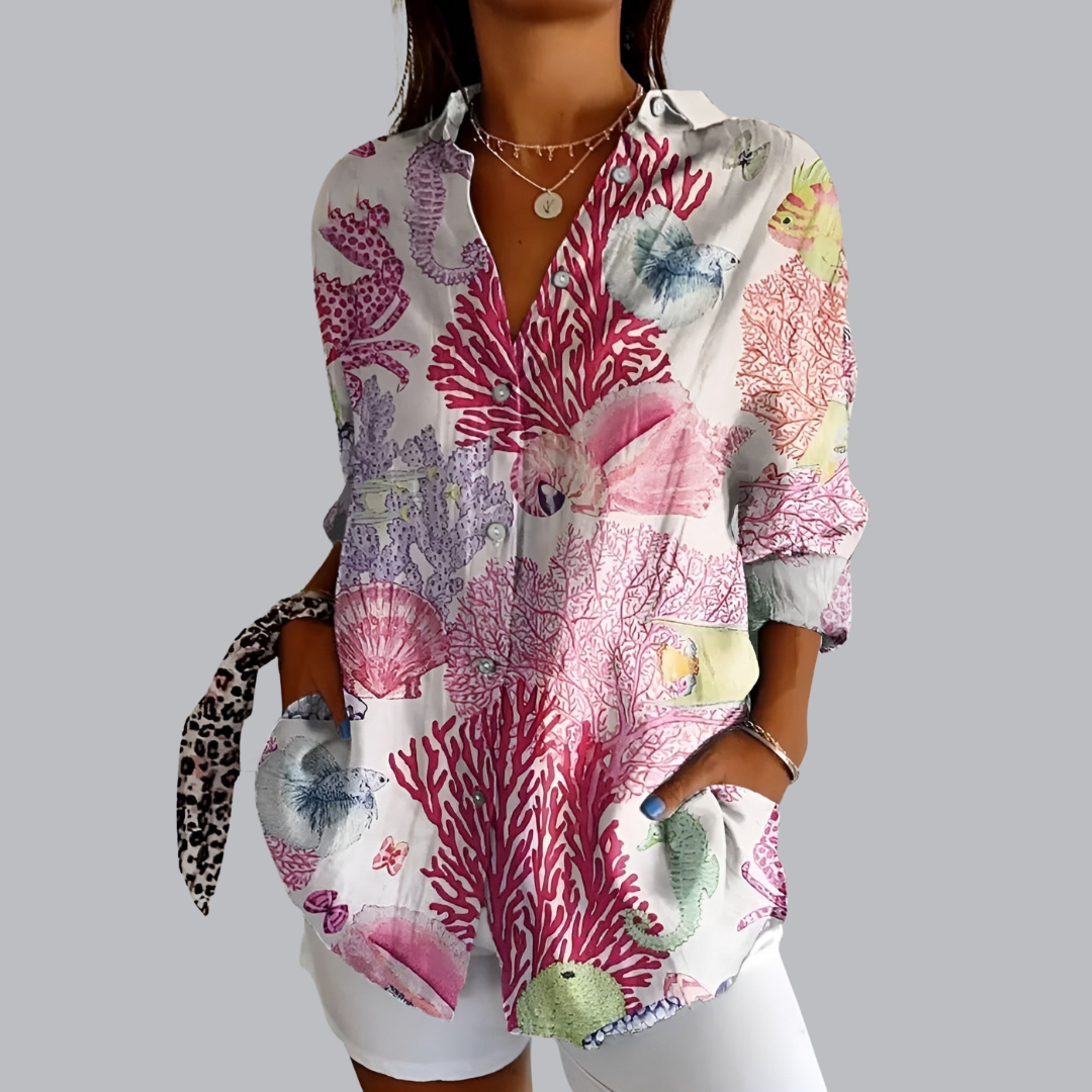 Tunika für Damen - Luftige Elegante Bluse mit Print für den Sommer 2024