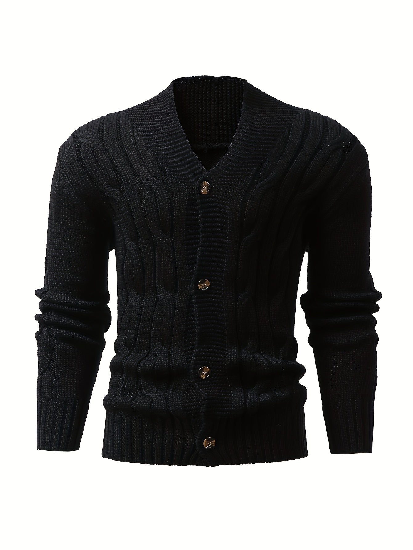 Schalkragen Rippstrick Strickjacke für Herren