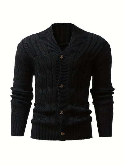 Schalkragen Rippstrick Strickjacke für Herren