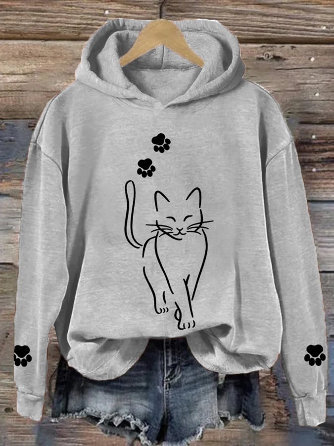 Locker Geschnittener Katzenpullover für Damen