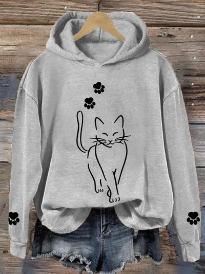 Locker Geschnittener Katzenpullover für Damen
