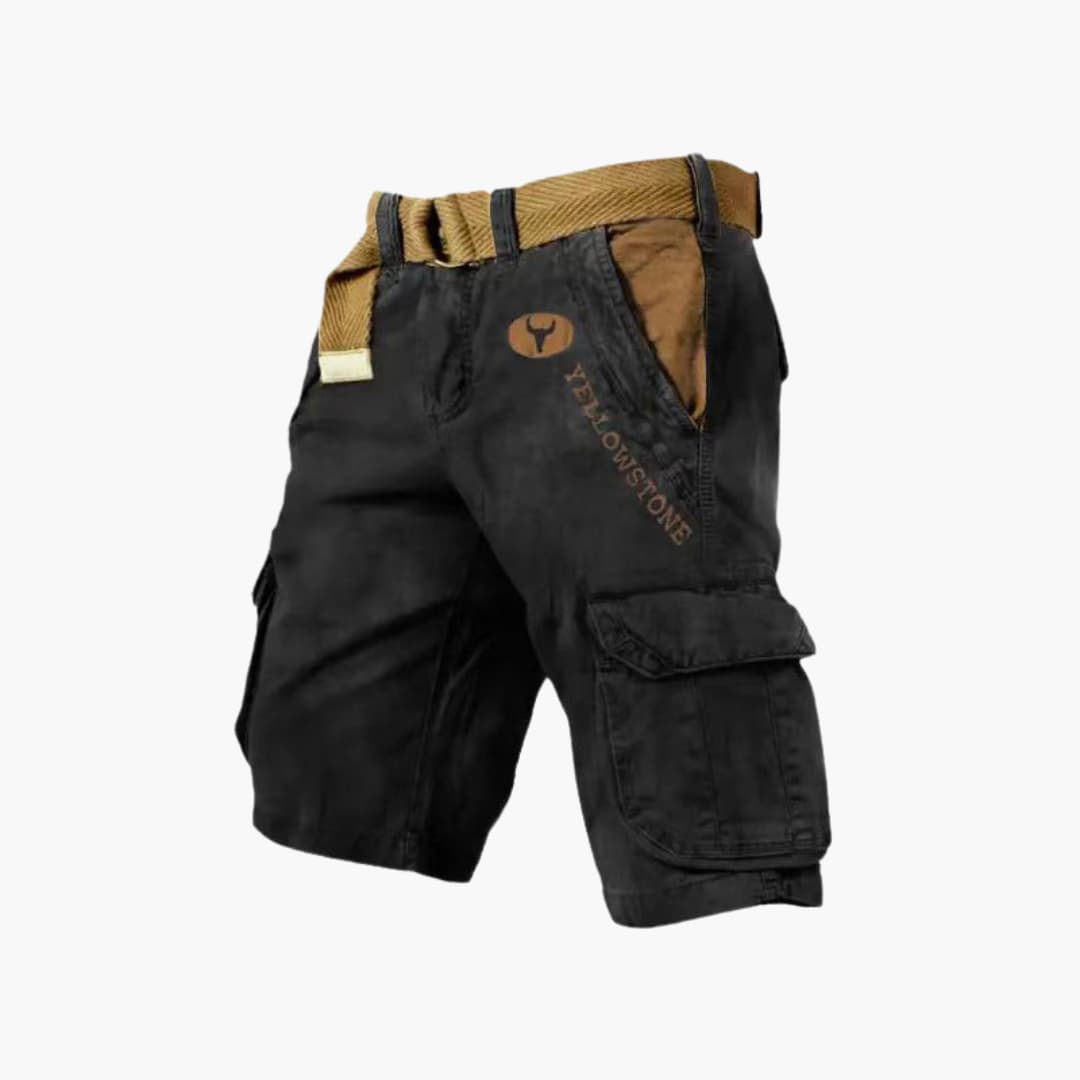 Sommer Cargo Shorts für Herren - Leichte Kurze Wanderhose mit Gürtel für Outdoor