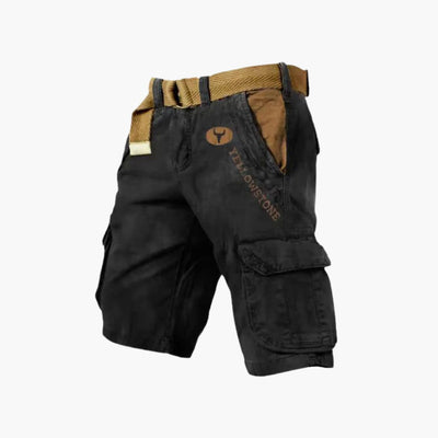 Sommer Cargo Shorts für Herren - Leichte Kurze Wanderhose mit Gürtel für Outdoor