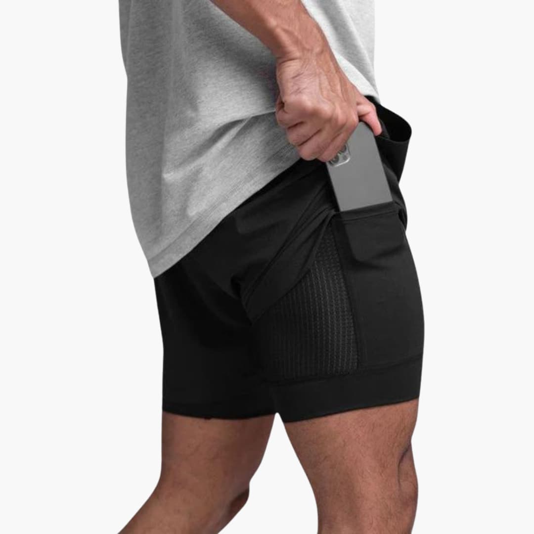 Herren Fitness Shorts mit Innenshorts für Sommertraining