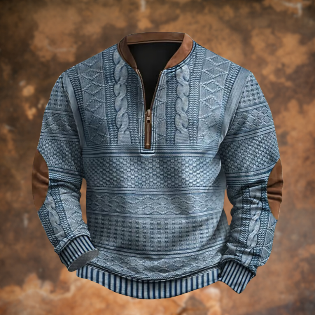 Vintage Strickpulli mit Reißverschluss für Herren